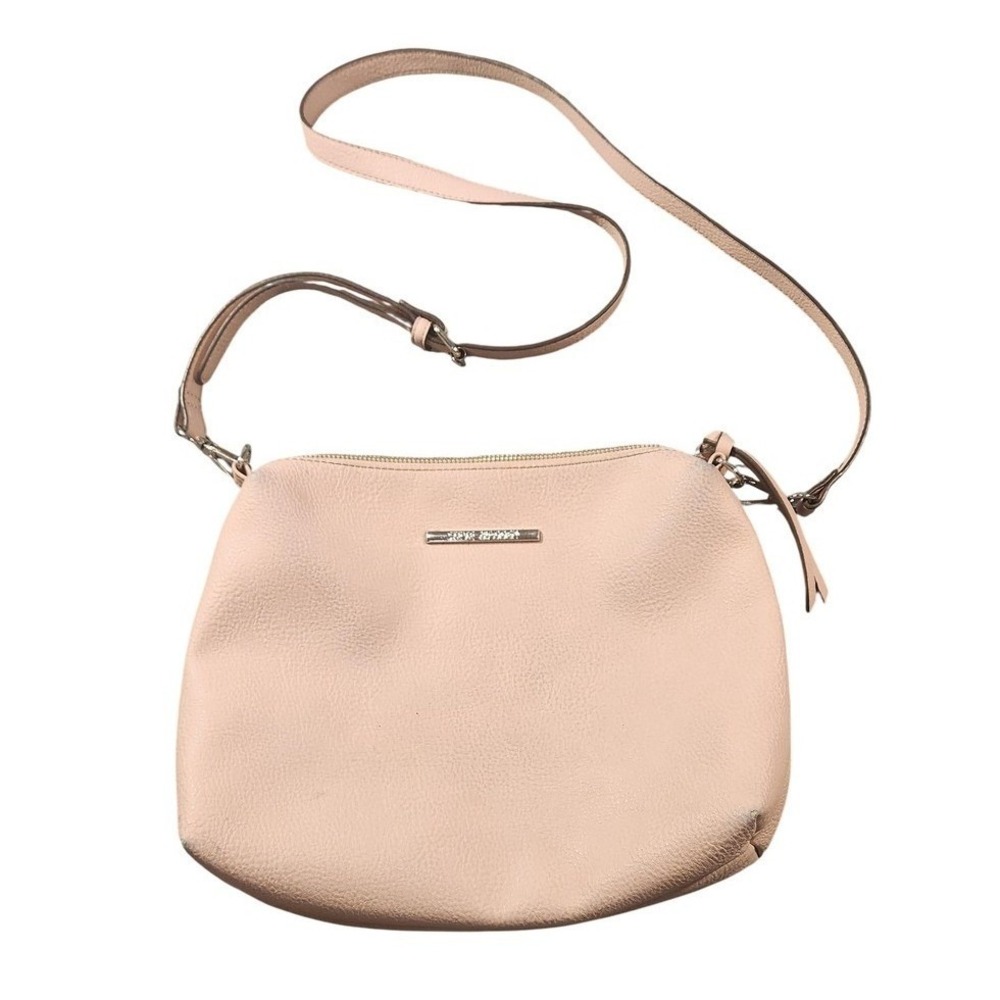 Steve Madden Crossbody Bag Womens Small Pink Faux Leather Zip Shoulder